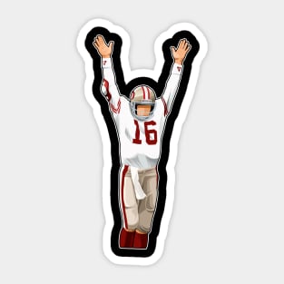 Joe Montana #16 Celebrates Touchdown Sticker